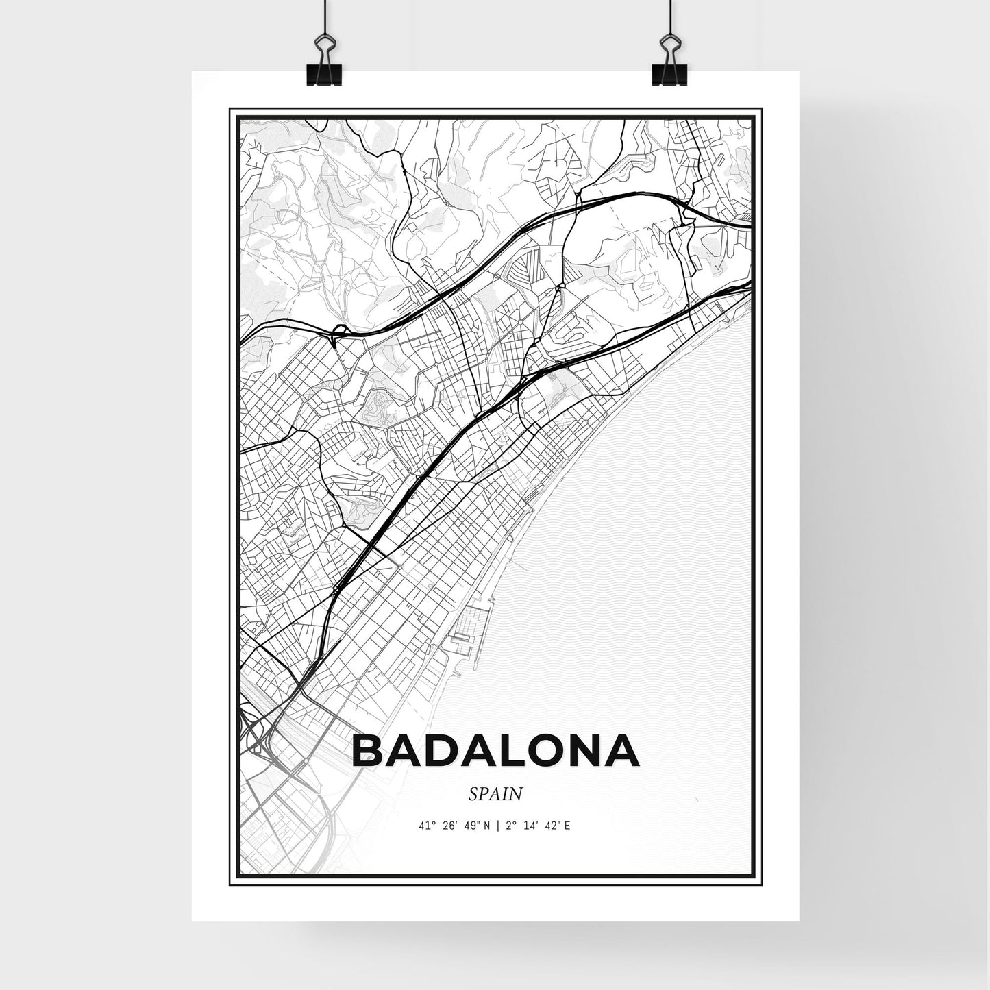 Badalona Spain - Premium City Map Poster