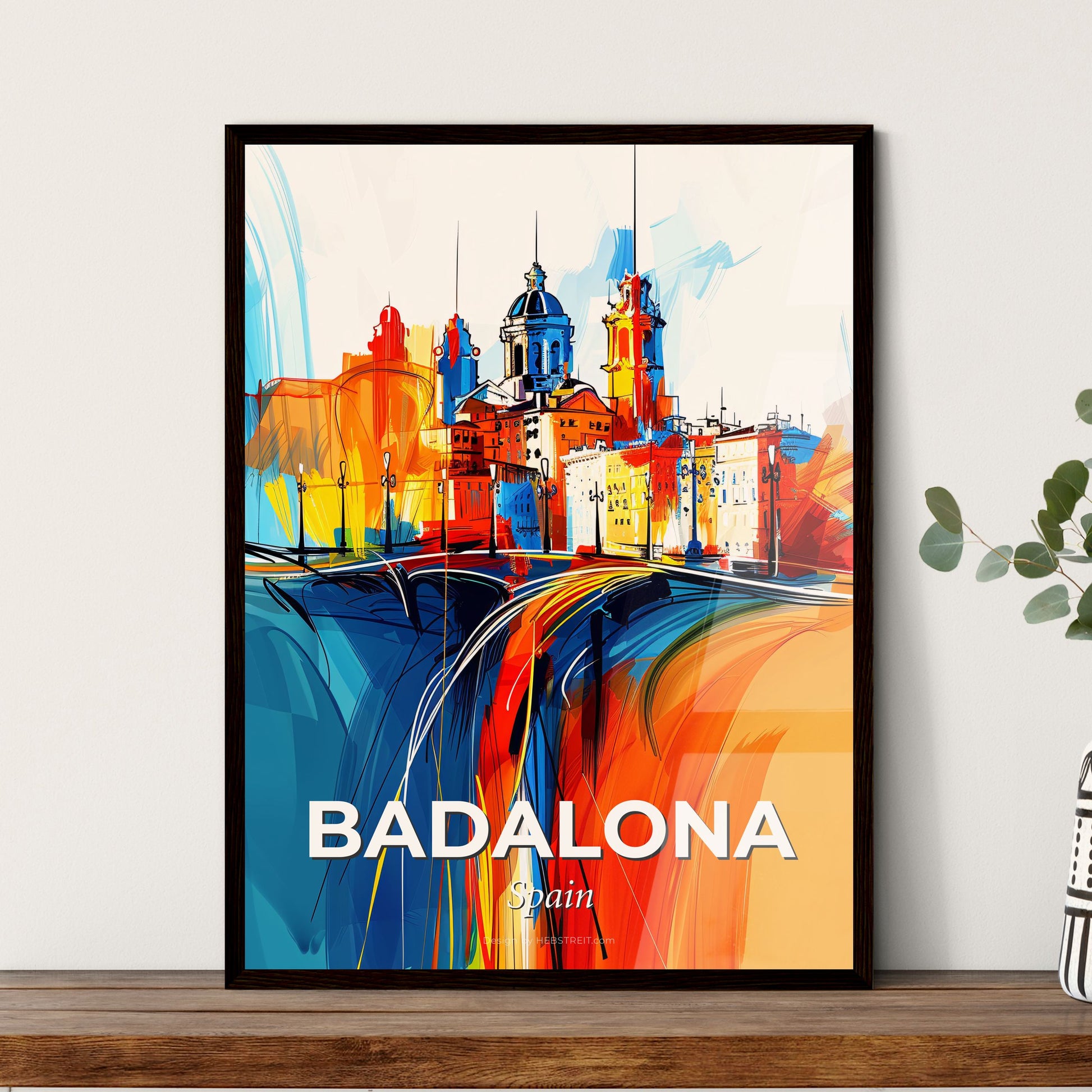 Vibrant Badalona, Spain - A Colorful Cityscape With Buildings And A Bridge