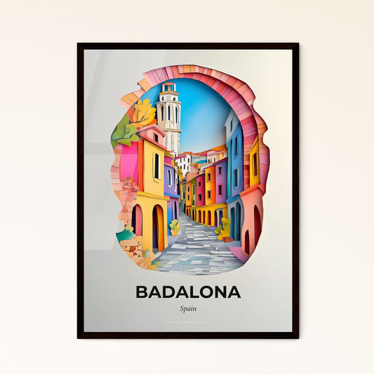 Vivid Badalona, Spain - a city with a clock tower