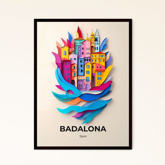 Vivid Badalona, Spain - a colorful city with a bird flying over it