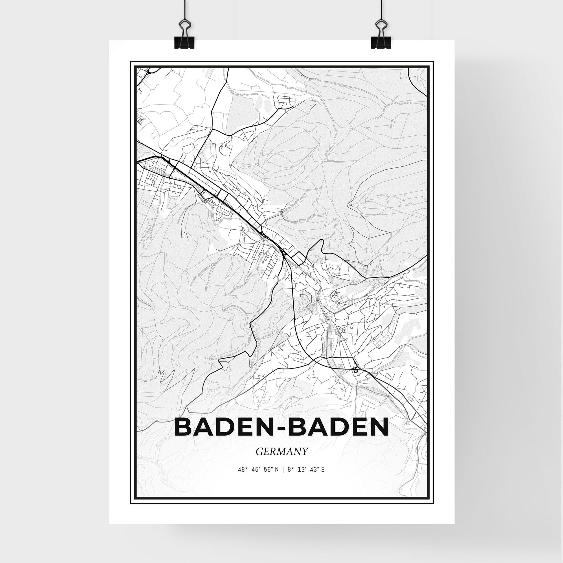 Baden-Baden Germany - Premium City Map Poster