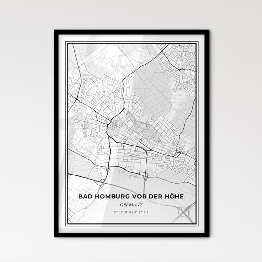 Bad Homburg vor der Hohe Germany - Scandinavian Style City Map for Modern Home Decor