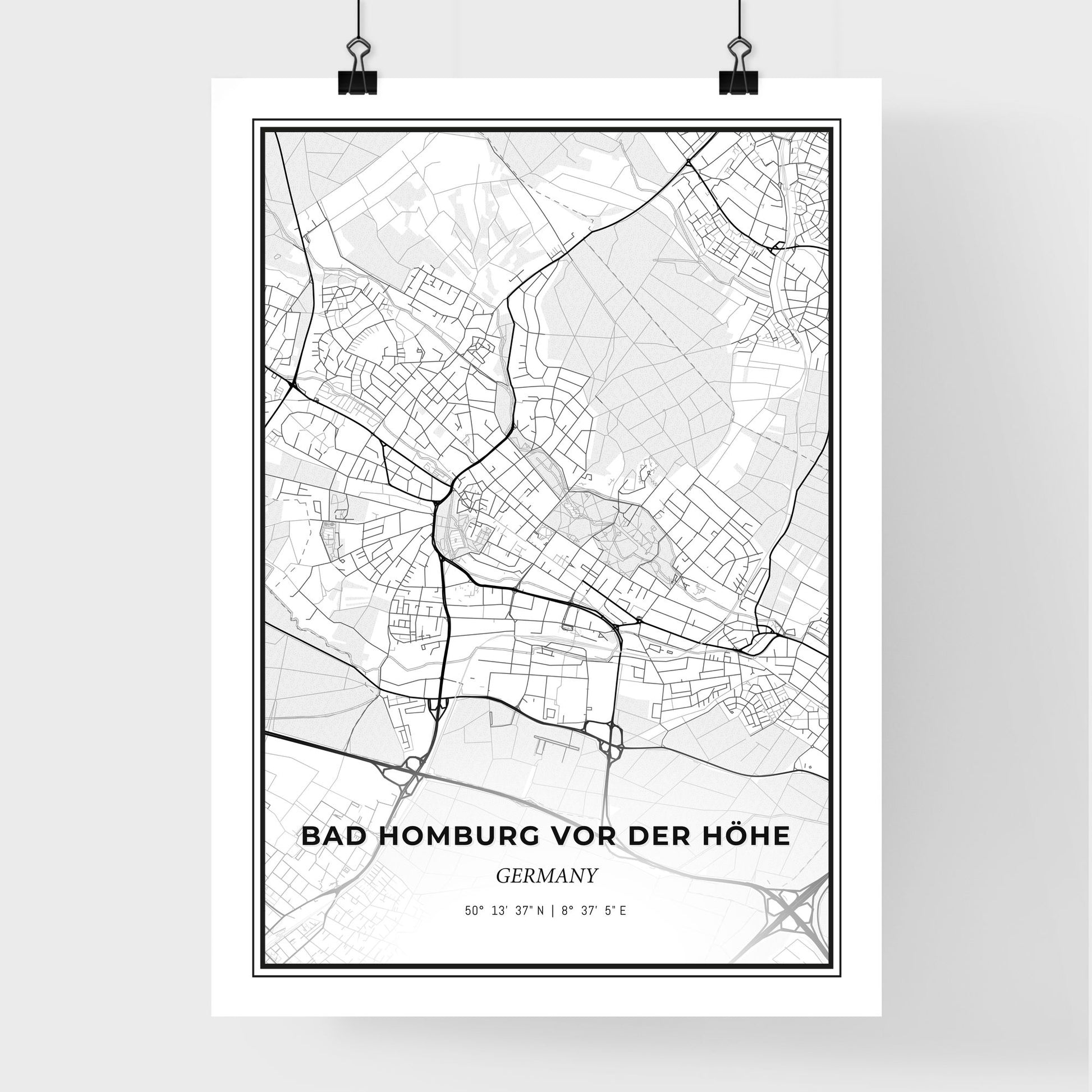 Bad Homburg vor der Hohe Germany - Premium City Map Poster