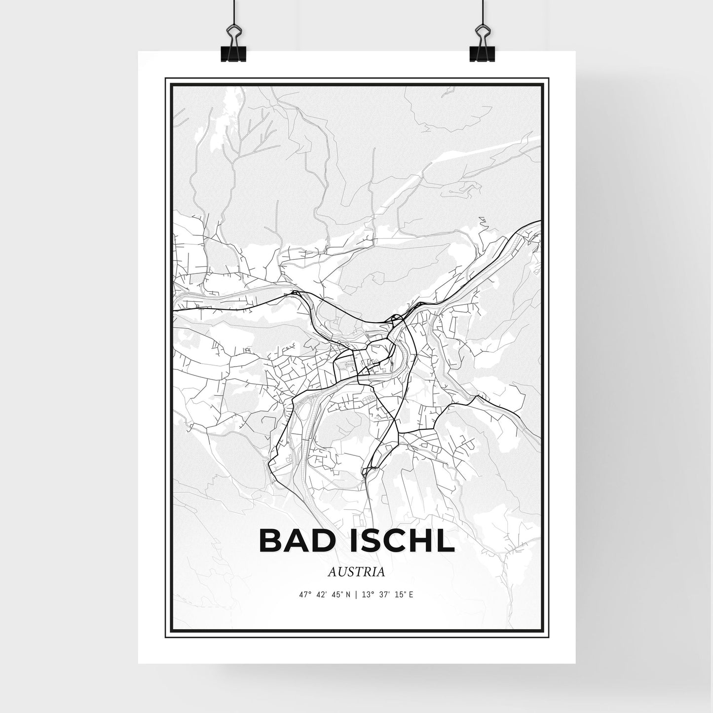 Bad Ischl Austria - Premium City Map Poster