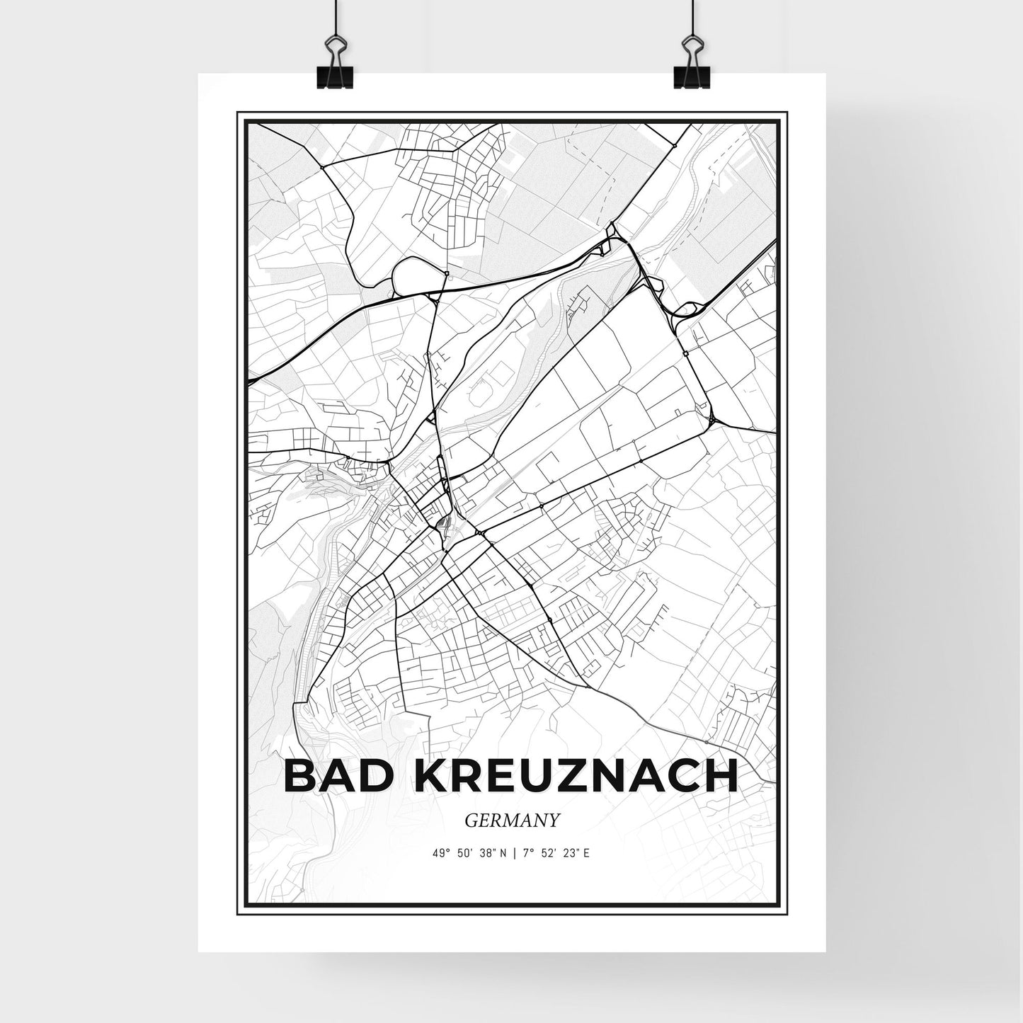 Bad Kreuznach Germany - Premium City Map Poster