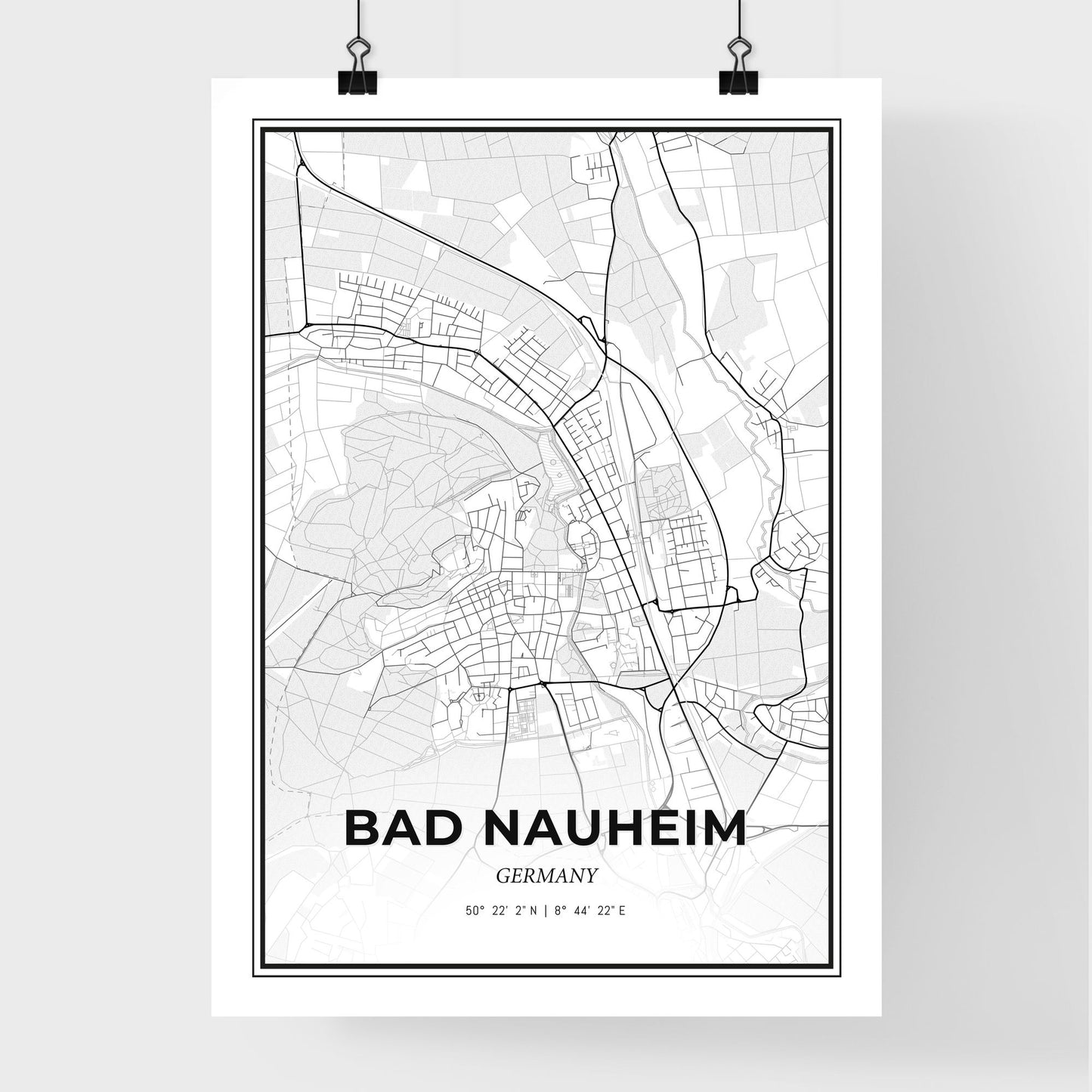 Bad Nauheim Germany - Premium City Map Poster