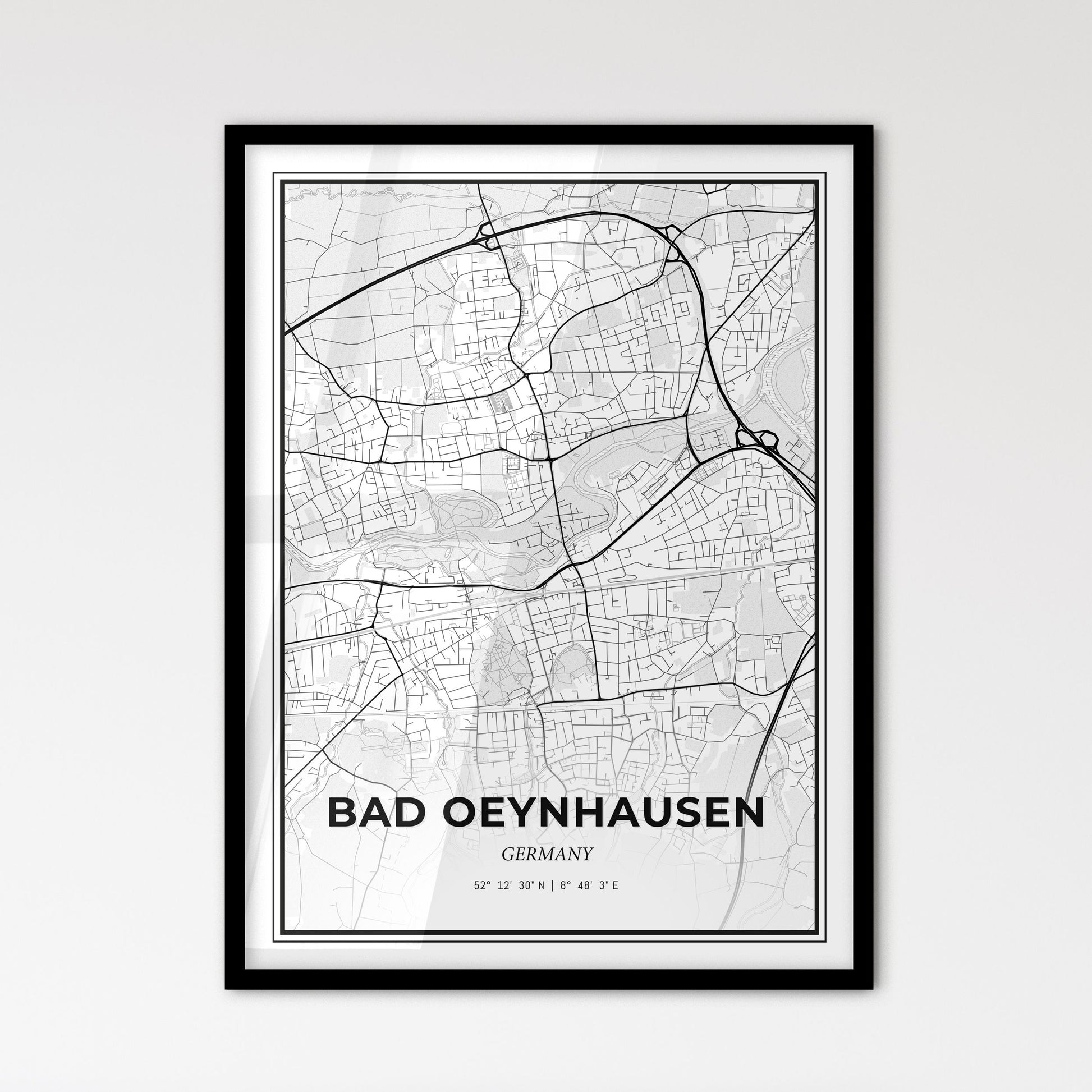 Bad Oeynhausen Germany - Scandinavian Style City Map for Modern Home Decor