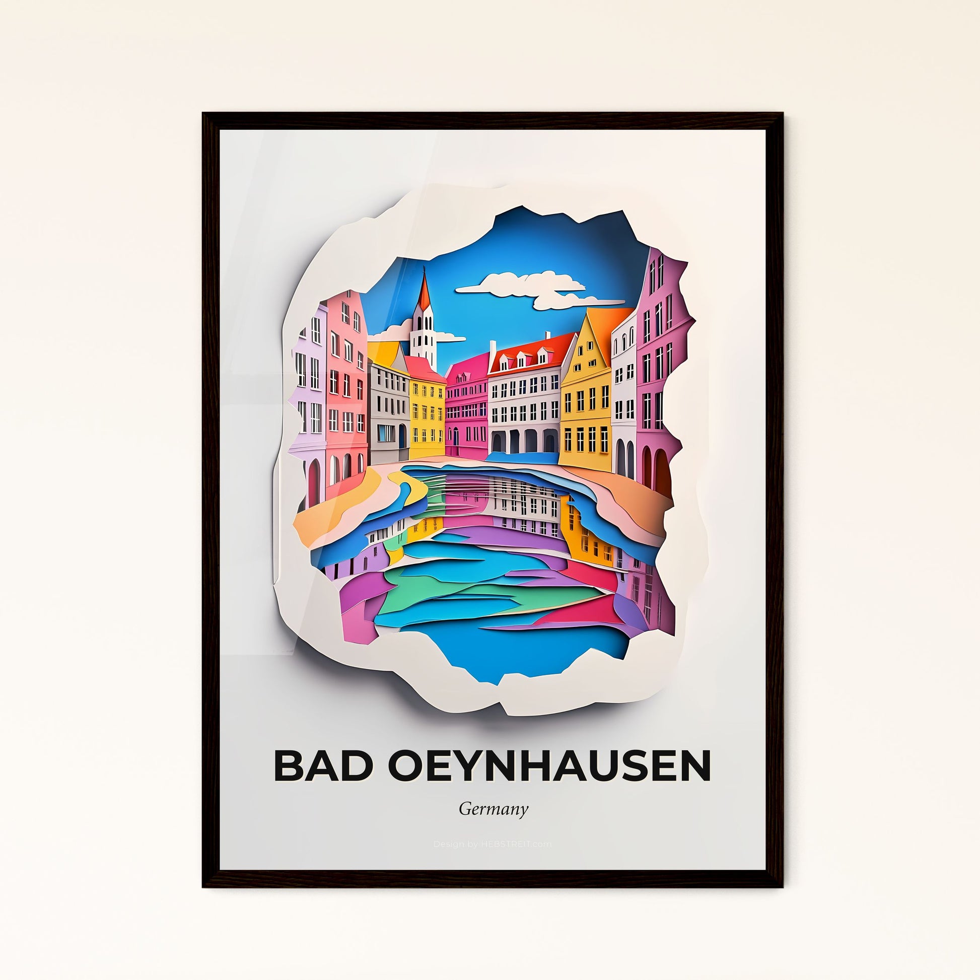 Vivid Bad Oeynhausen, Germany - a paper cut of a city with a river