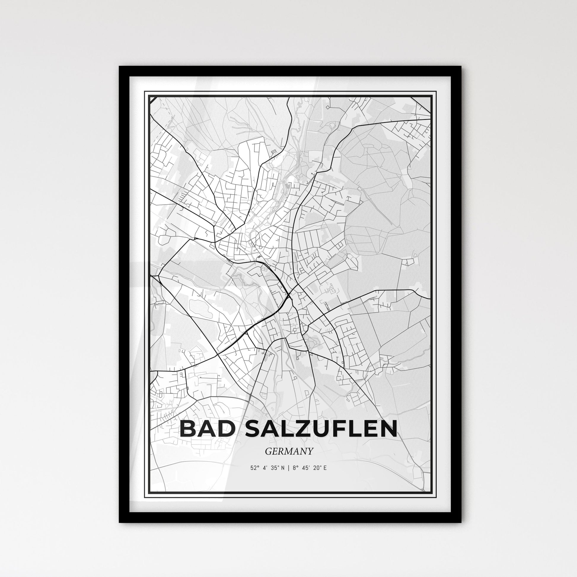 Bad Salzuflen Germany - Scandinavian Style City Map for Modern Home Decor