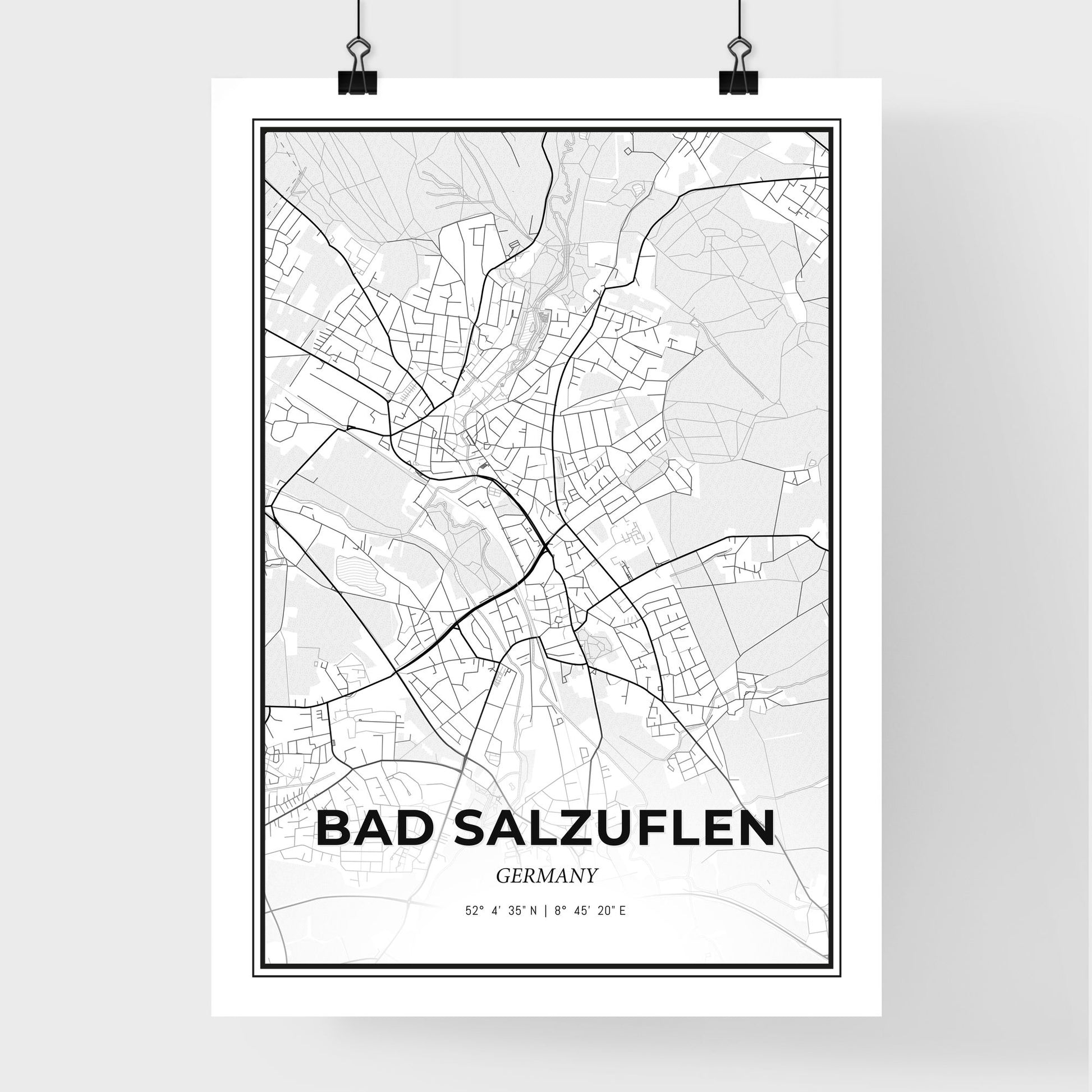 Bad Salzuflen Germany - Premium City Map Poster