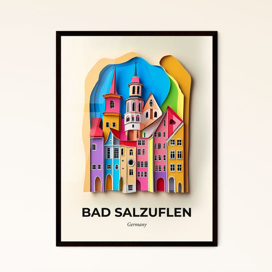 Vivid Bad Salzuflen, Germany - a paper cut of a city with a clock tower