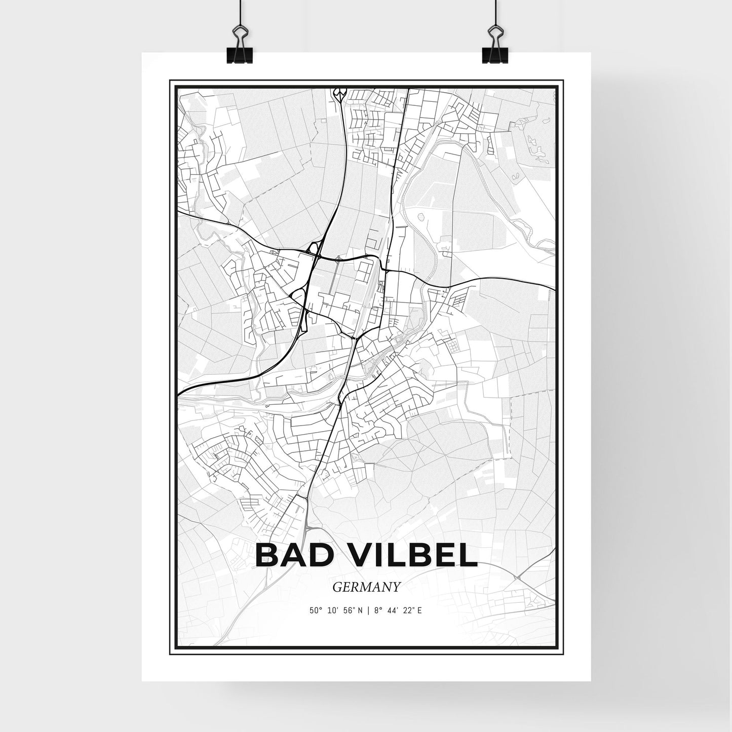 Bad Vilbel Germany - Premium City Map Poster