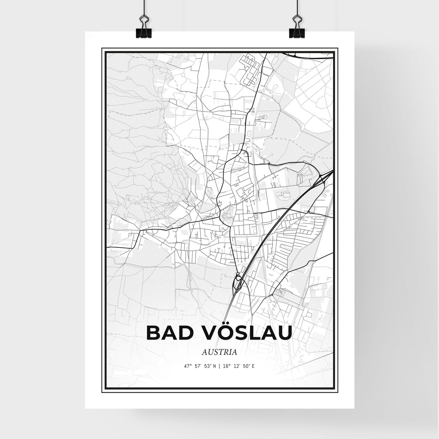 Bad Vöslau Austria - Premium City Map Poster