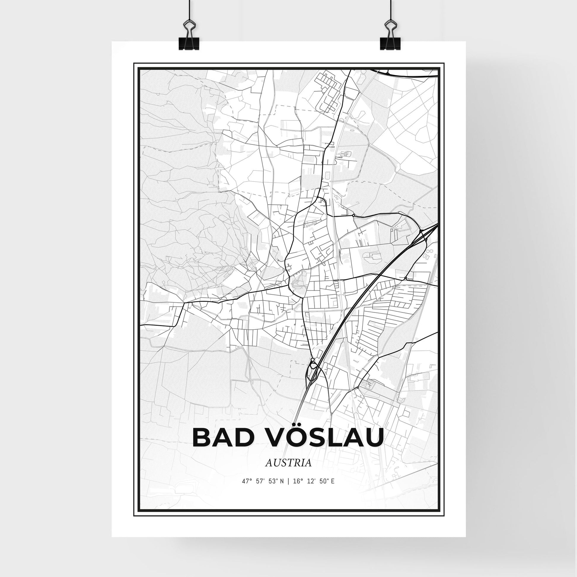 Bad Vöslau Austria - Premium City Map Poster