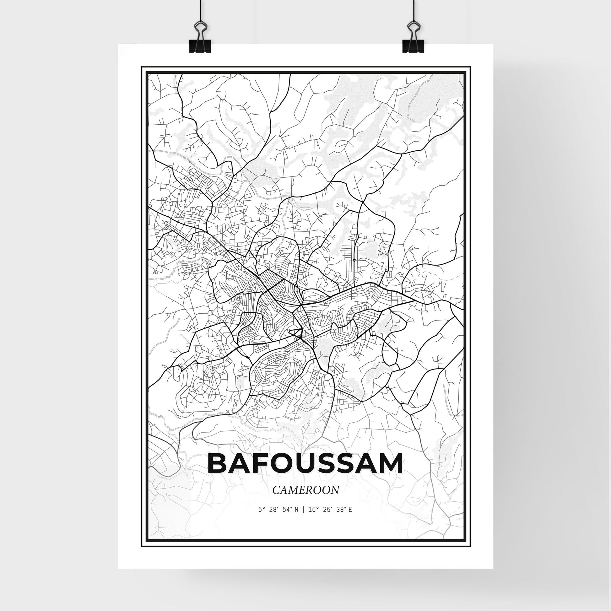 Bafoussam Cameroon - Premium City Map Poster