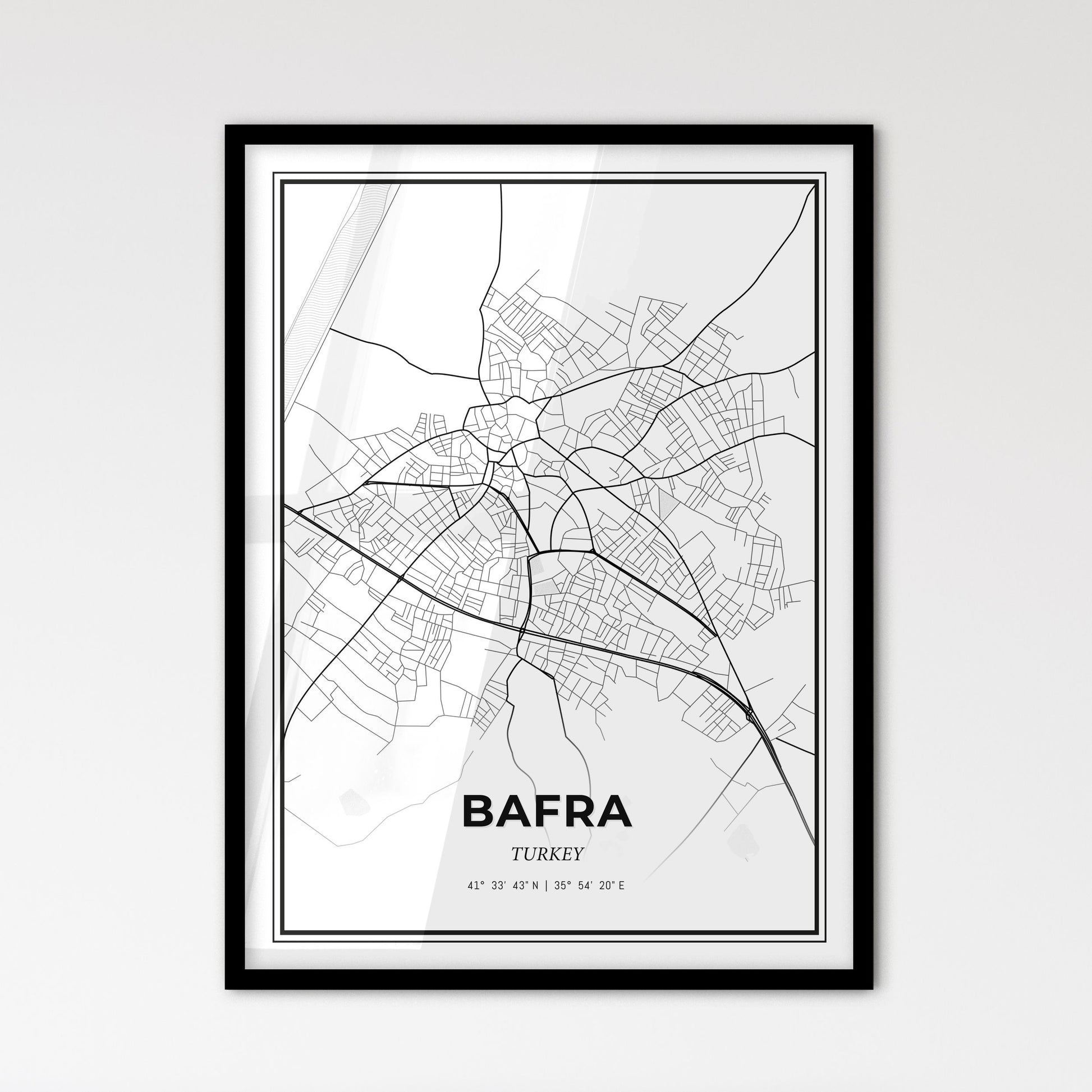 Bafra Turkey - Scandinavian Style City Map for Modern Home Decor