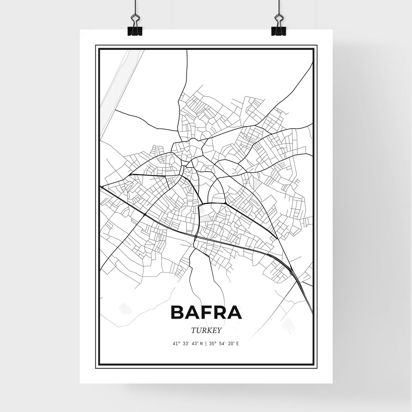 Bafra Turkey - Premium City Map Poster