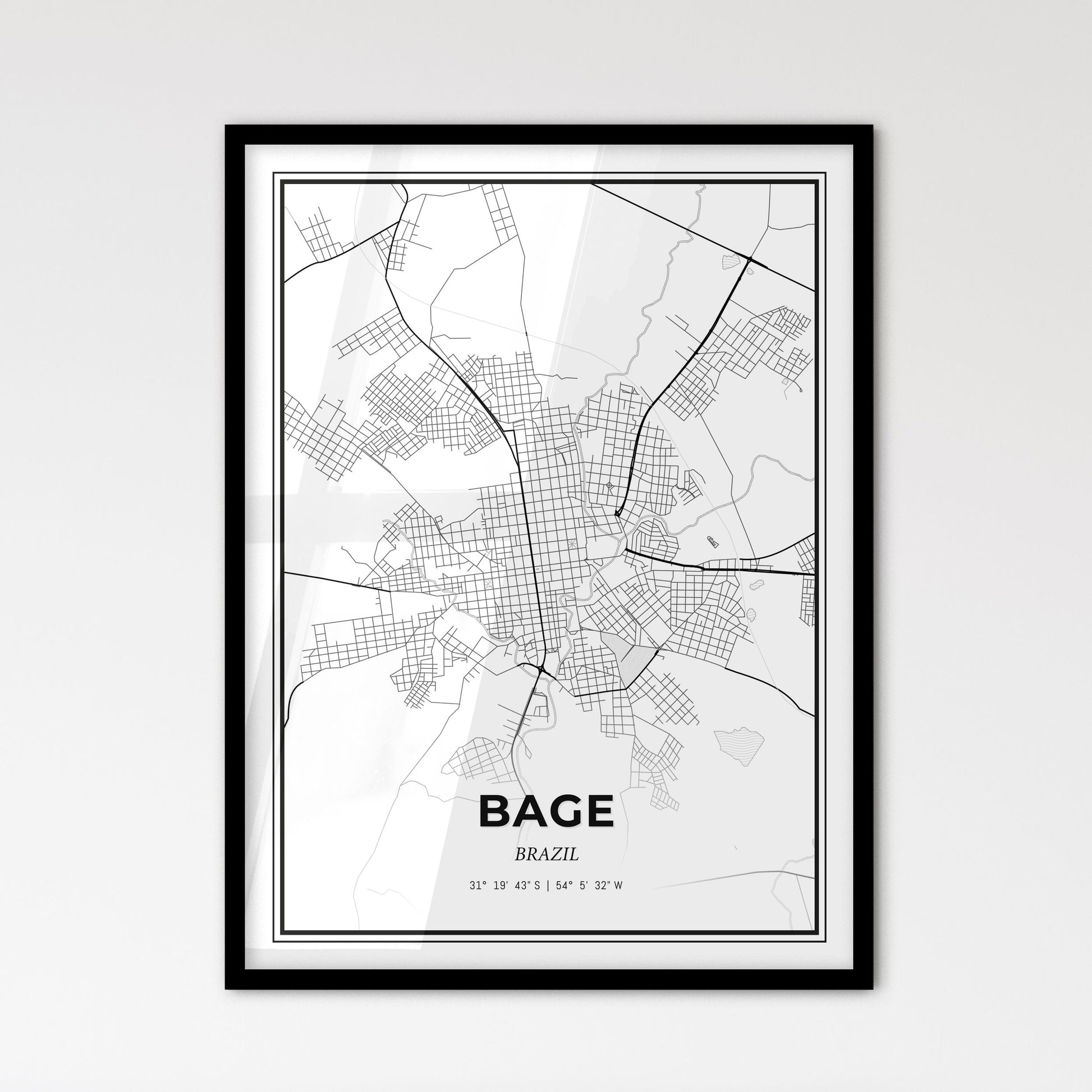 Bage Brazil - Scandinavian Style City Map for Modern Home Decor