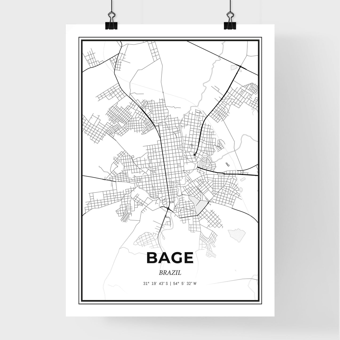 Bage Brazil - Premium City Map Poster