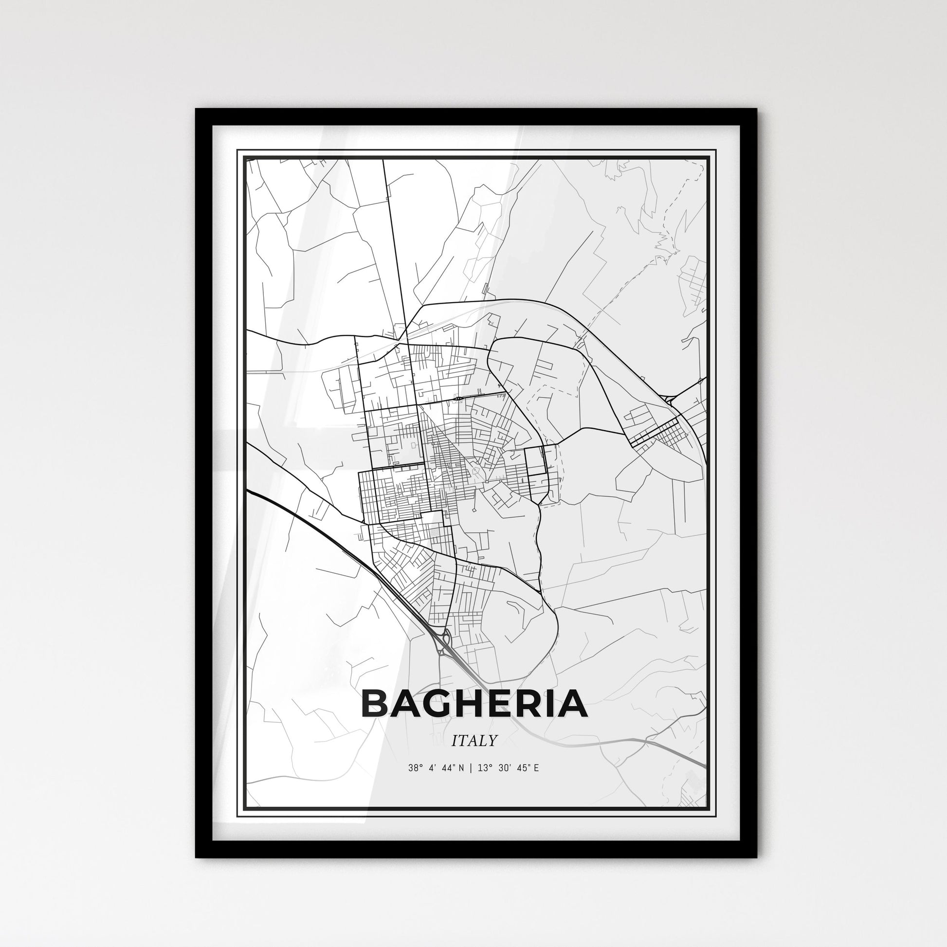 Bagheria Italy - Scandinavian Style City Map for Modern Home Decor