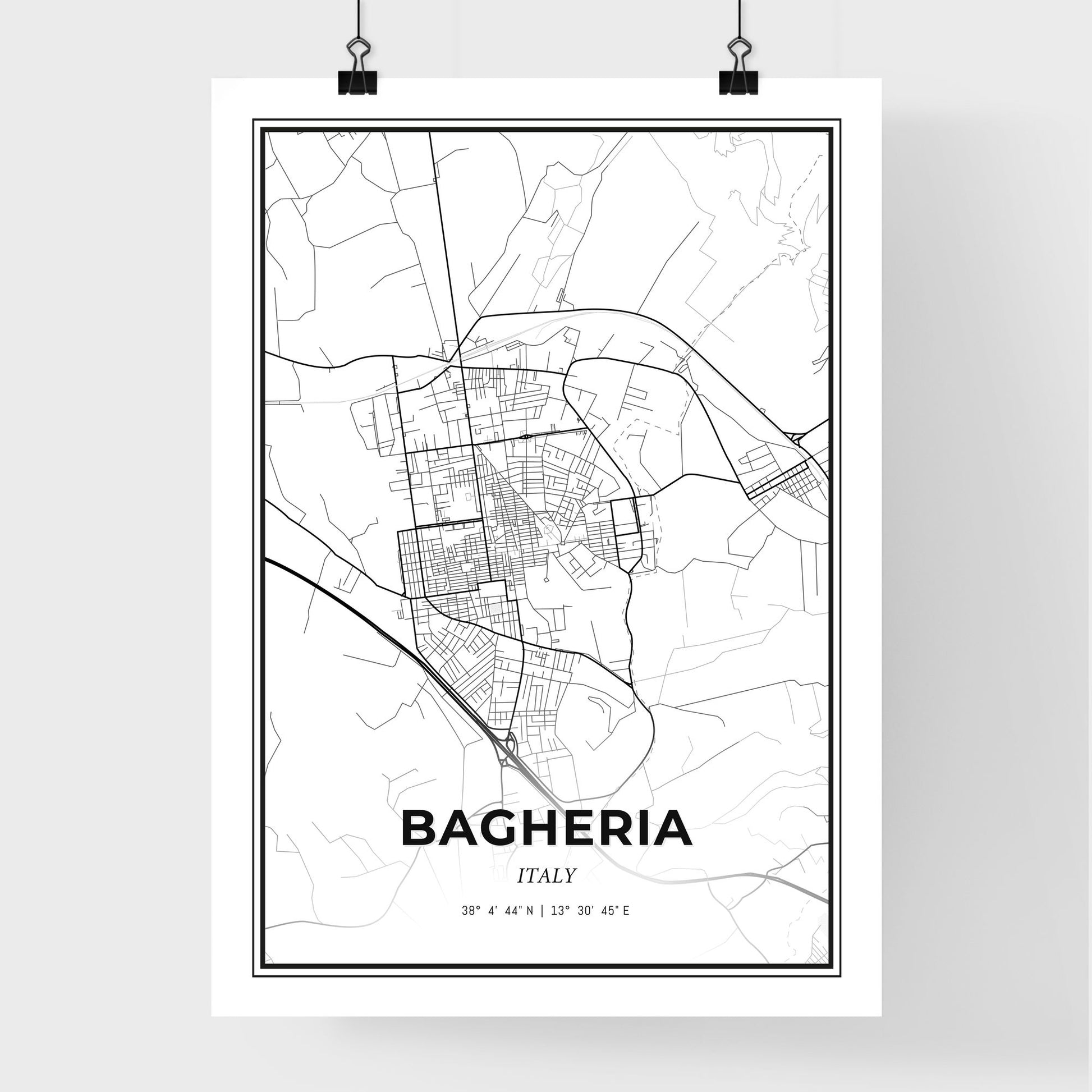 Bagheria Italy - Premium City Map Poster