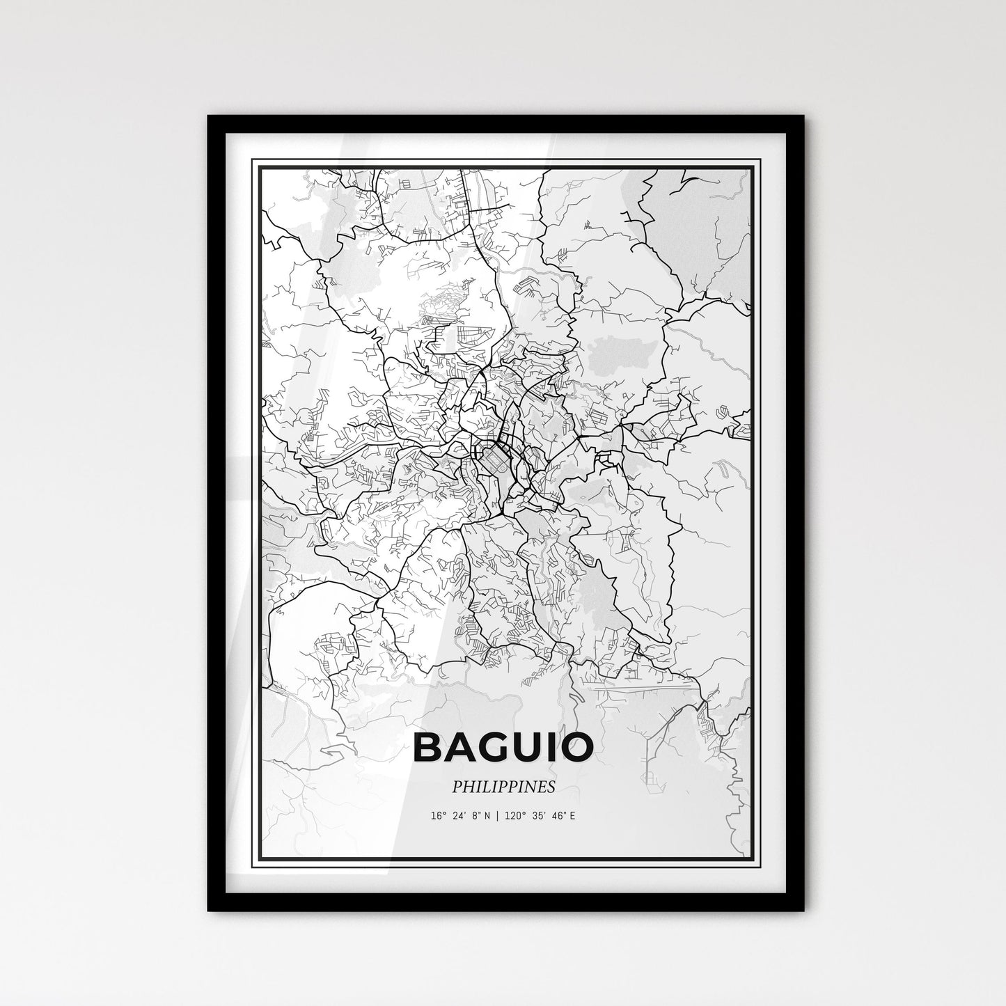 Baguio Philippines - Scandinavian Style City Map for Modern Home Decor