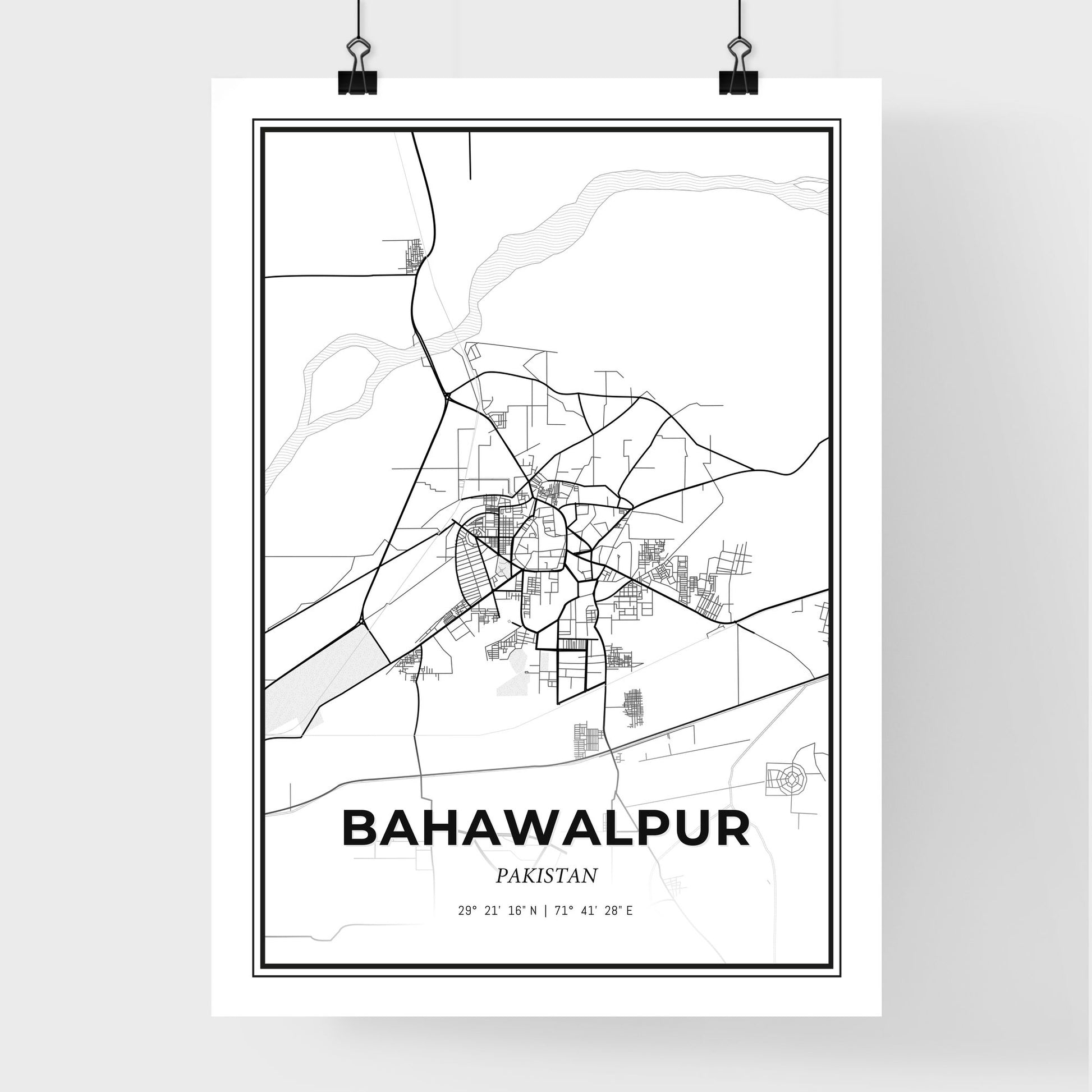 Bahawalpur Pakistan - Premium City Map Poster