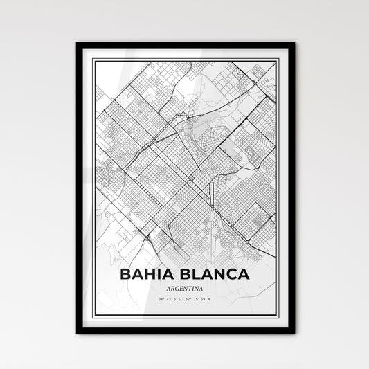 Bahia Blanca Argentina - Scandinavian Style City Map for Modern Home Decor