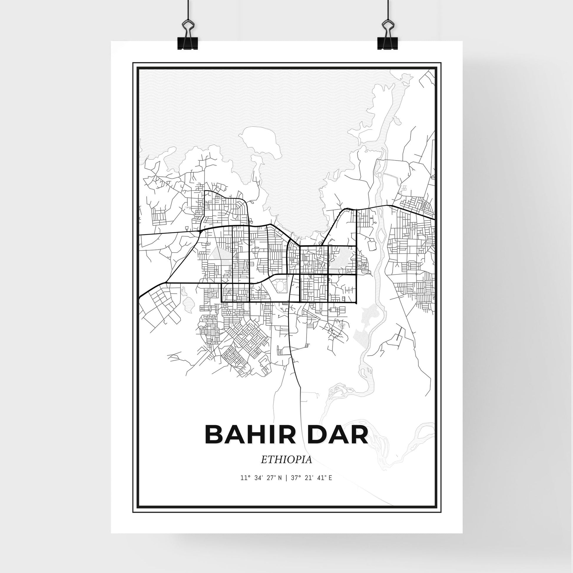 Bahir Dar Ethiopia - Premium City Map Poster