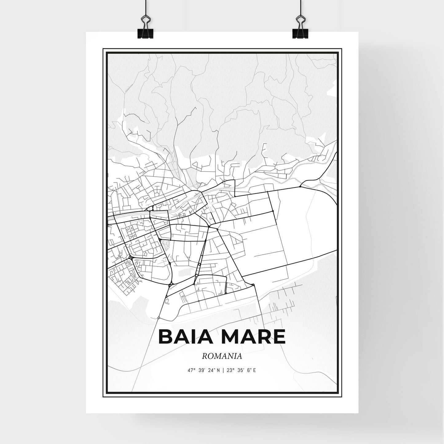 Baia Mare Romania - Premium City Map Poster