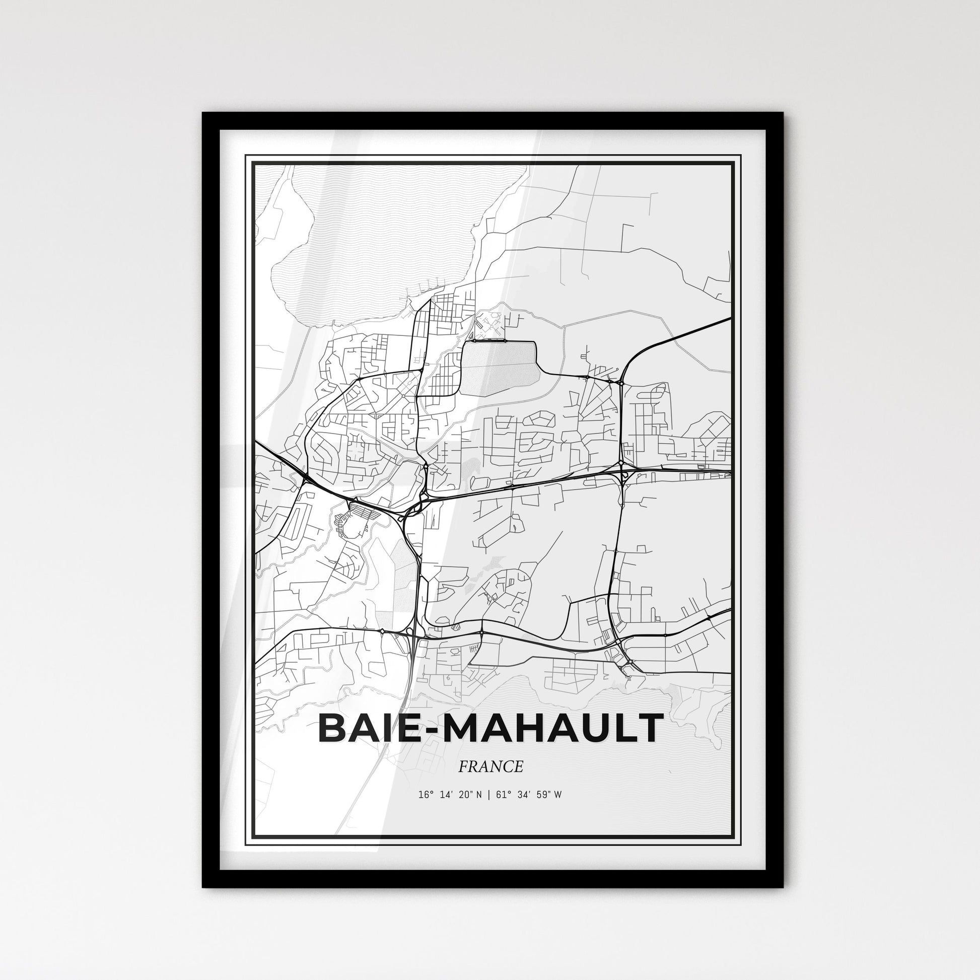 Baie-Mahault France - Scandinavian Style City Map for Modern Home Decor