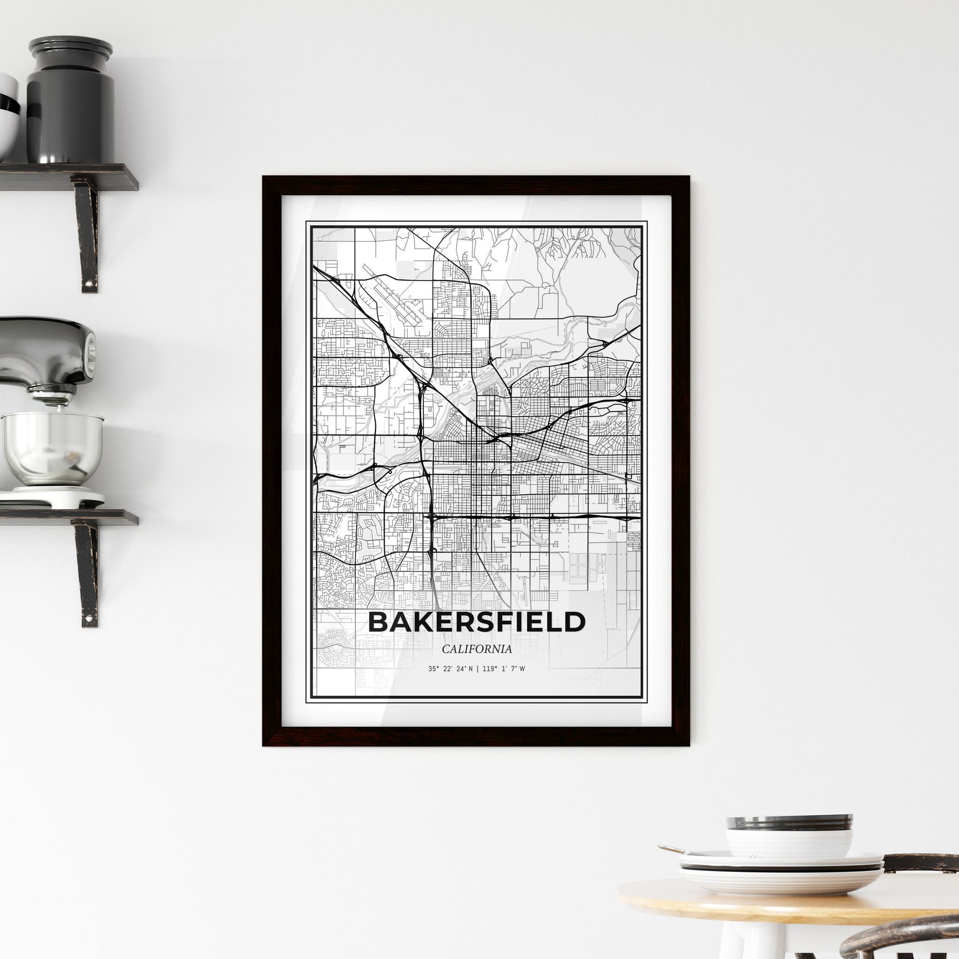 Bakersfield California - Minimal City Map