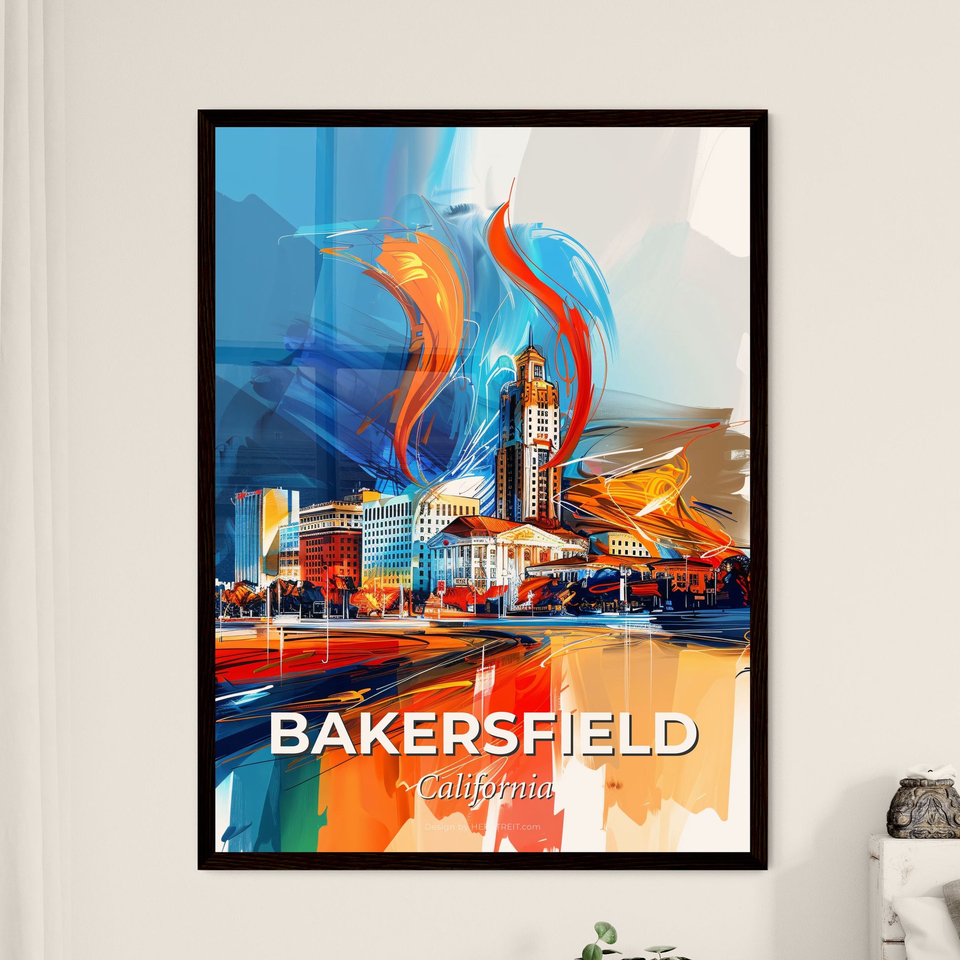 Vibrant Bakersfield, California - A Painting Of A City