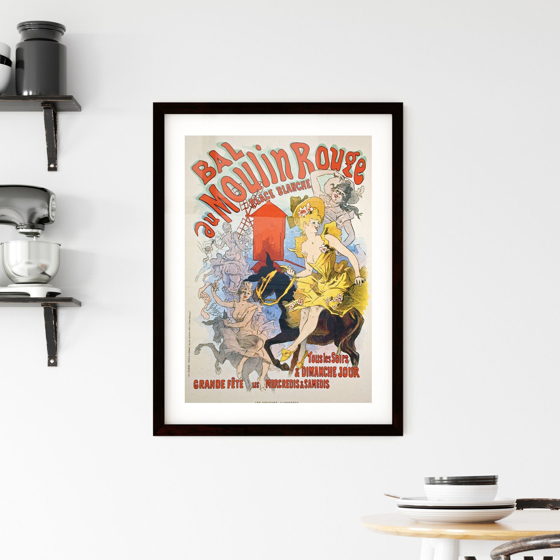 Framed Print of Bal du Moulin Rouge Poster by Jules Chéret