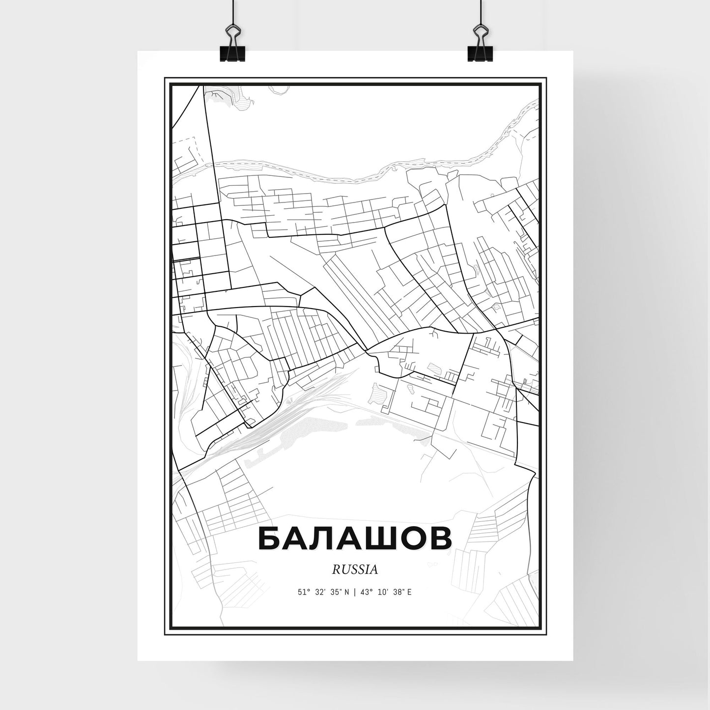 Balashov Russia - Premium City Map Poster