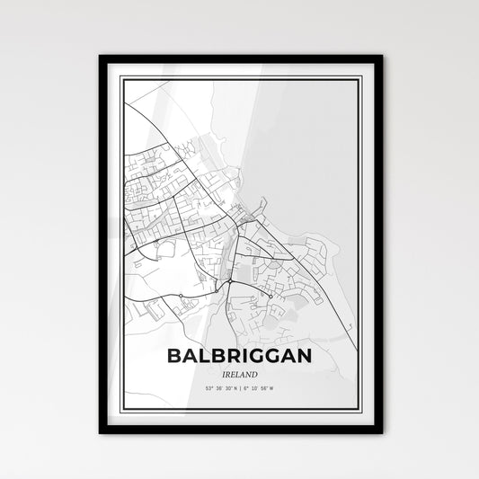 Balbriggan Ireland - Scandinavian Style City Map for Modern Home Decor