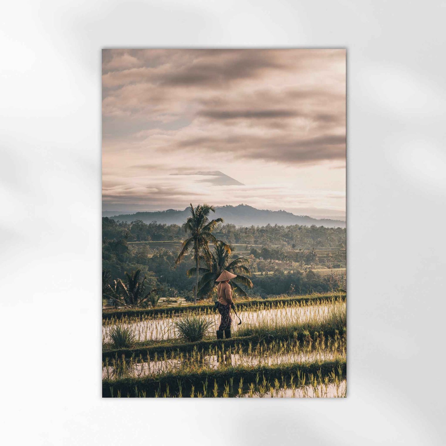 Jatiluwih Rice Fields Wall Art Print – Bali with Mount Agung View
