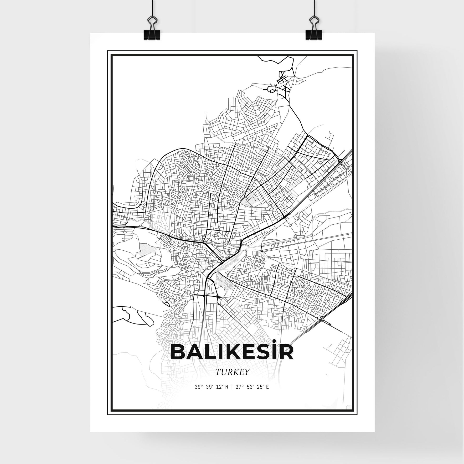 Balıkesir Turkey - Premium City Map Poster