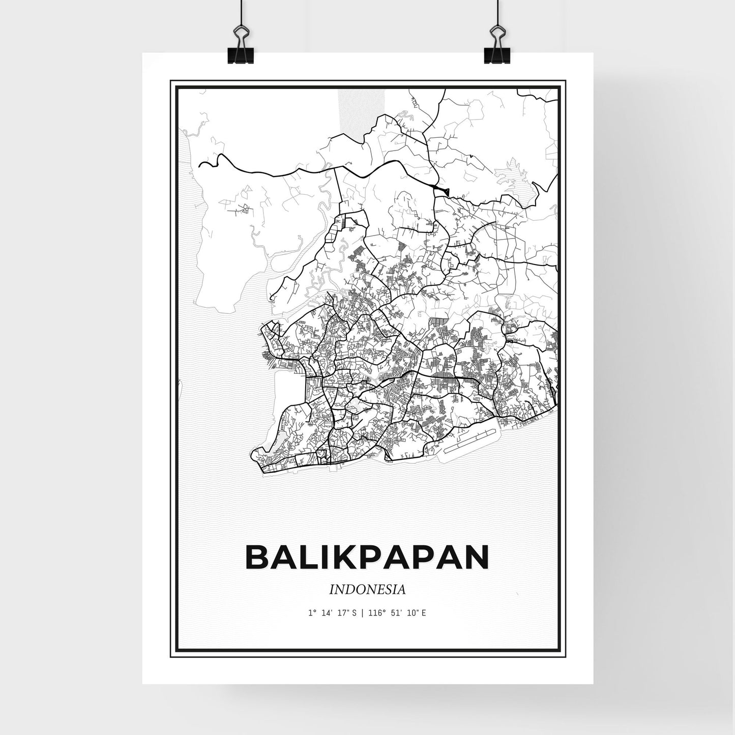 Balikpapan Indonesia - Premium City Map Poster