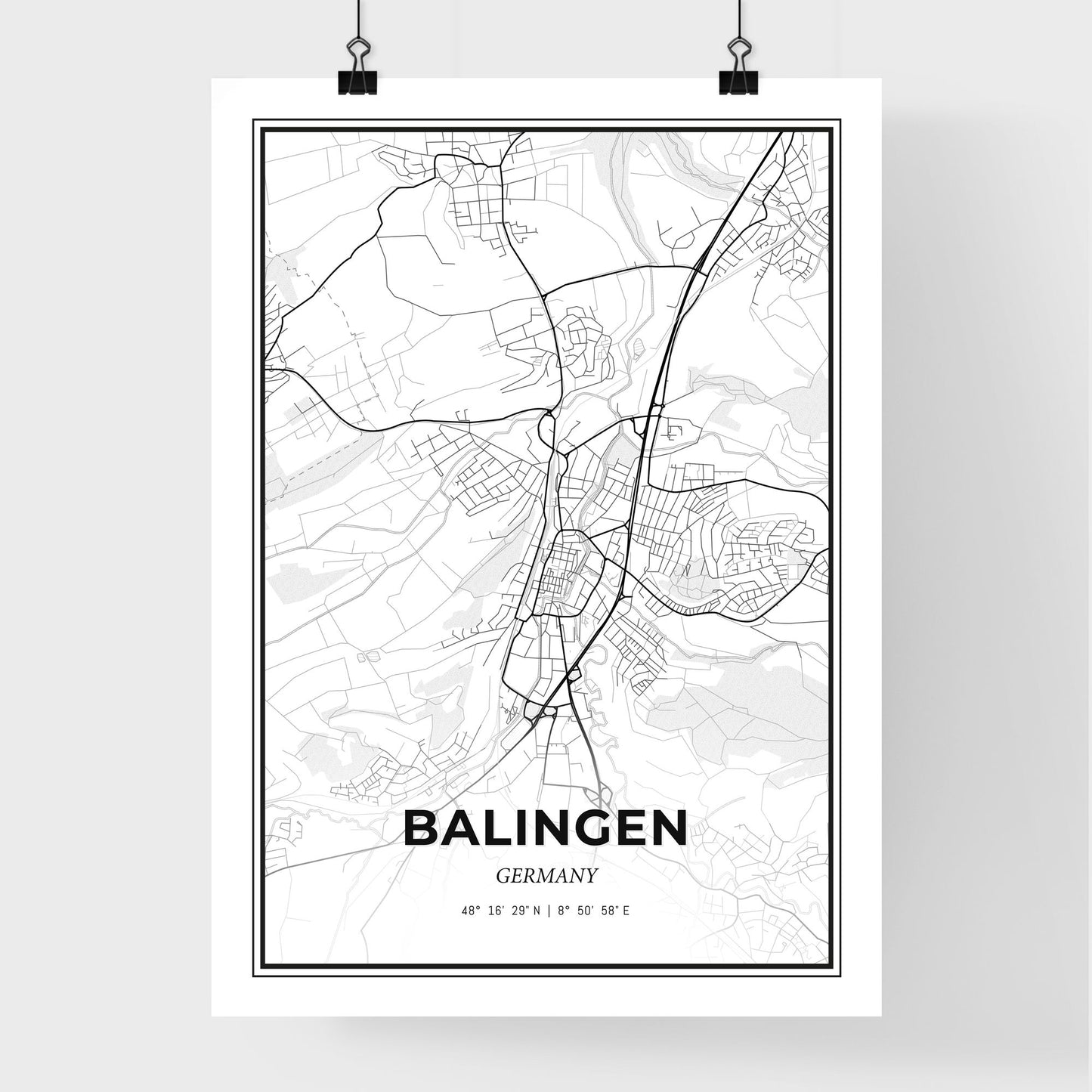 Balingen Germany - Premium City Map Poster