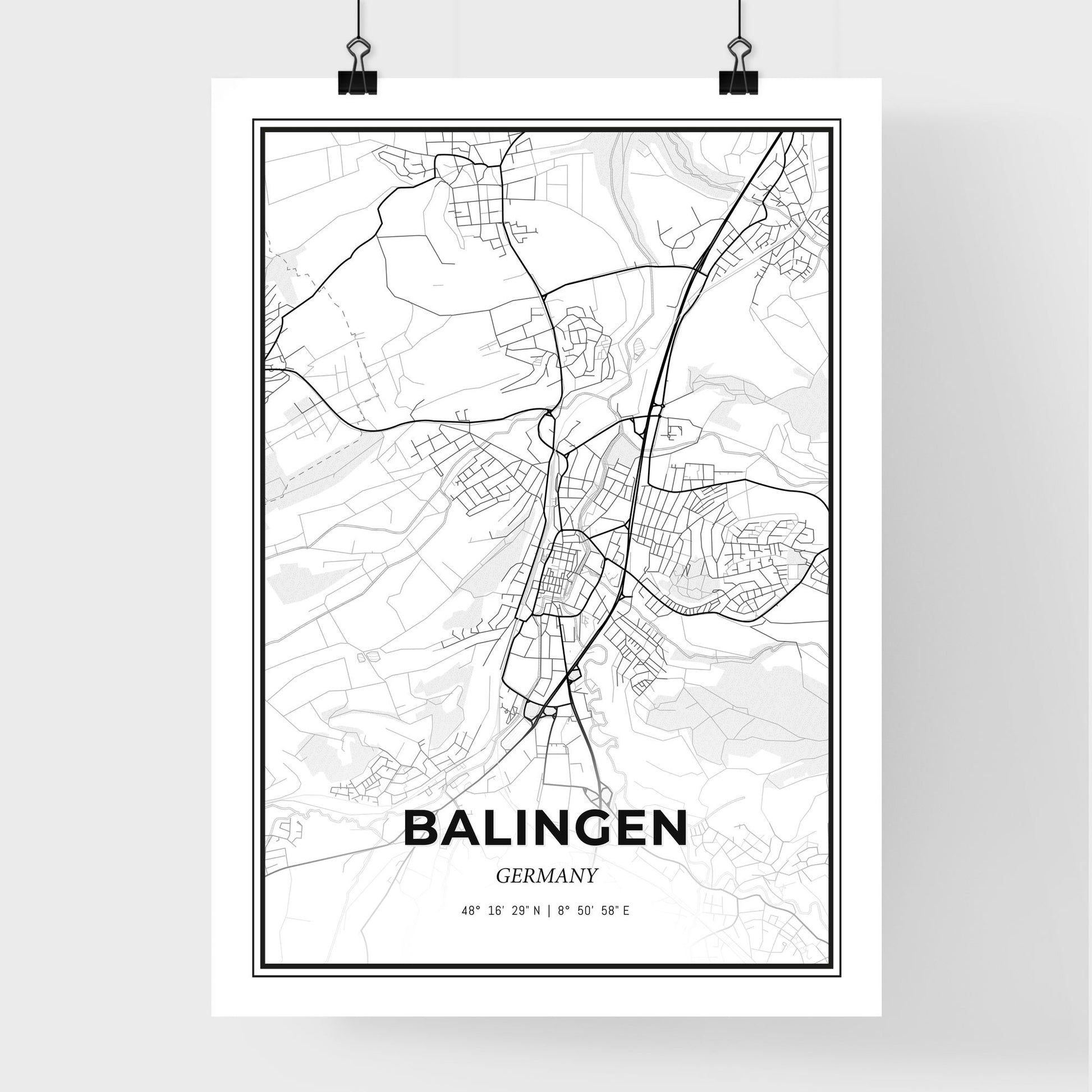 Balingen Germany - Premium City Map Poster