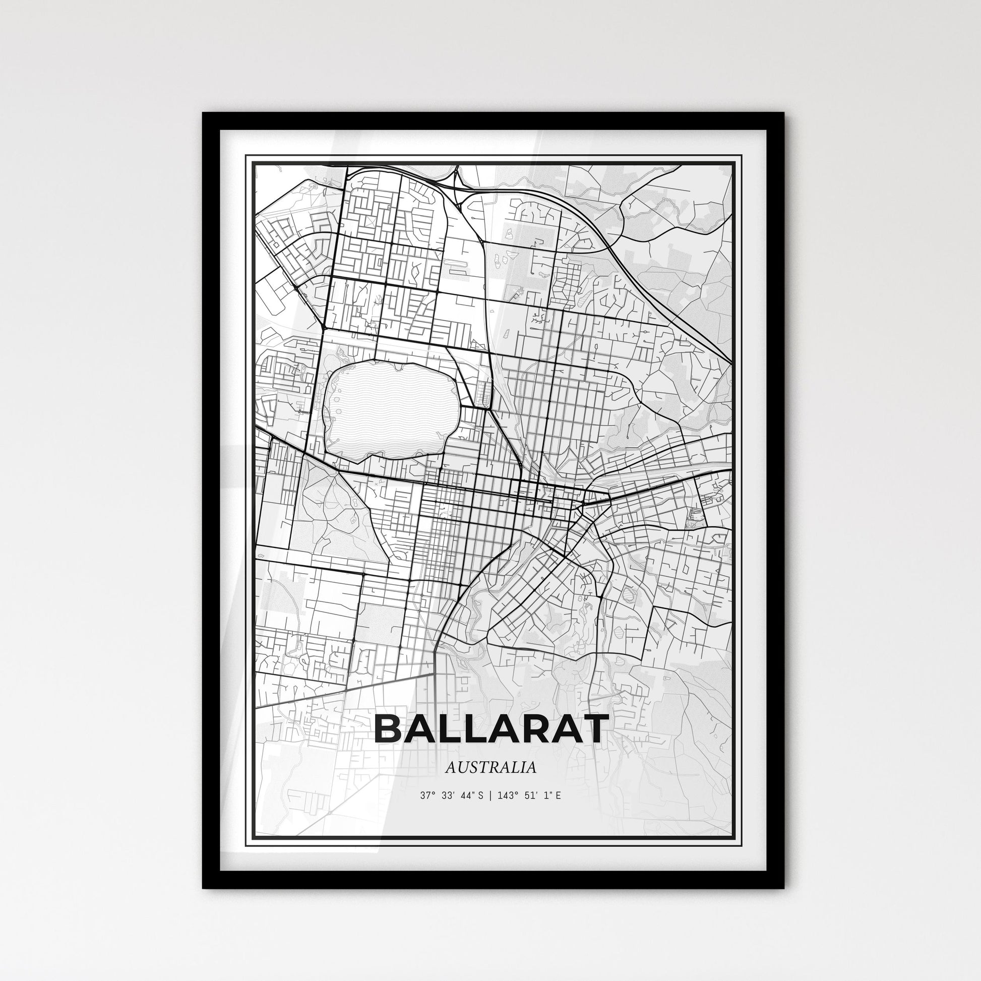 Ballarat Australia - Scandinavian Style City Map for Modern Home Decor