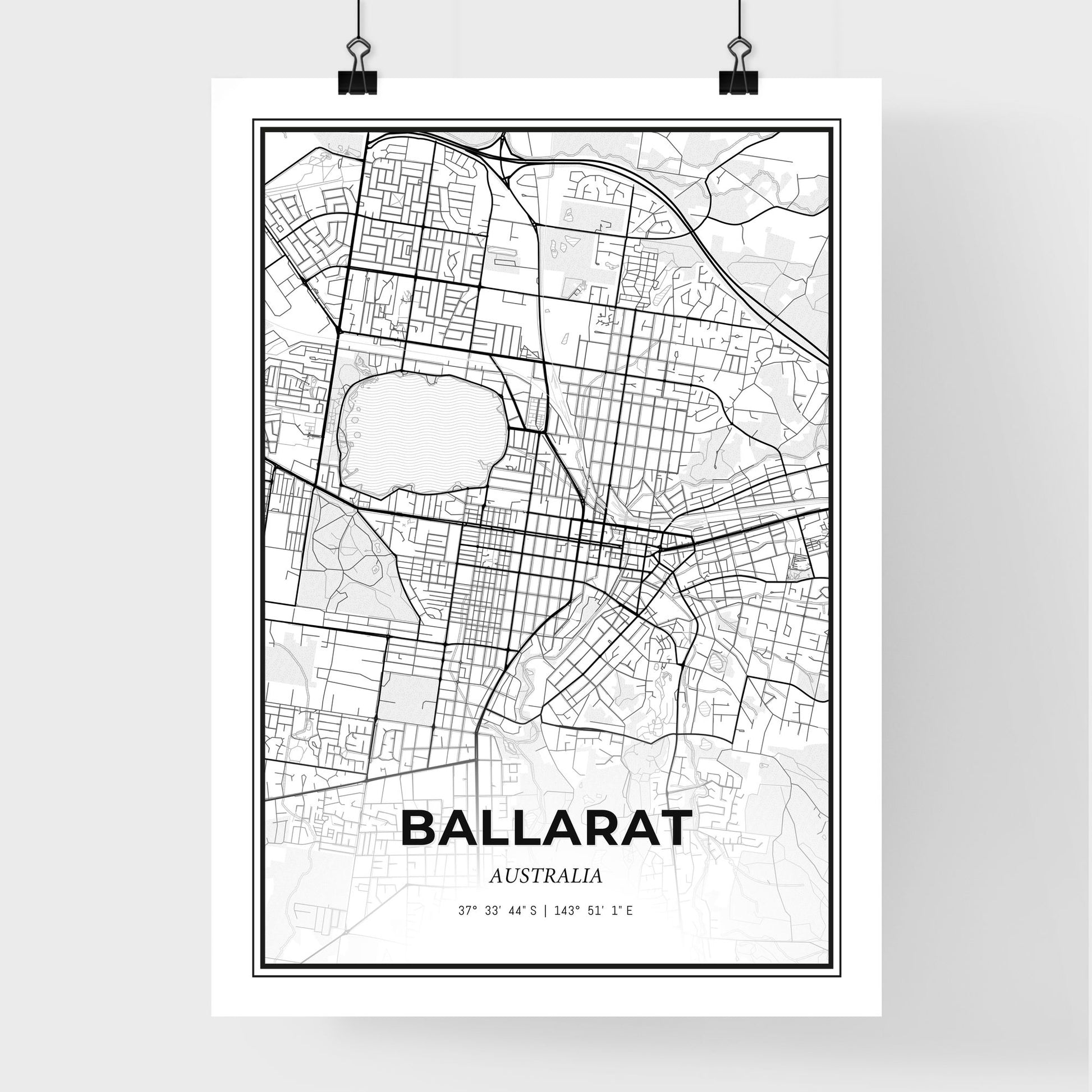 Ballarat Australia - Premium City Map Poster