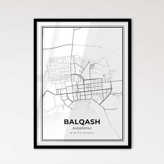 Balqash Kazakhstan - Scandinavian Style City Map for Modern Home Decor