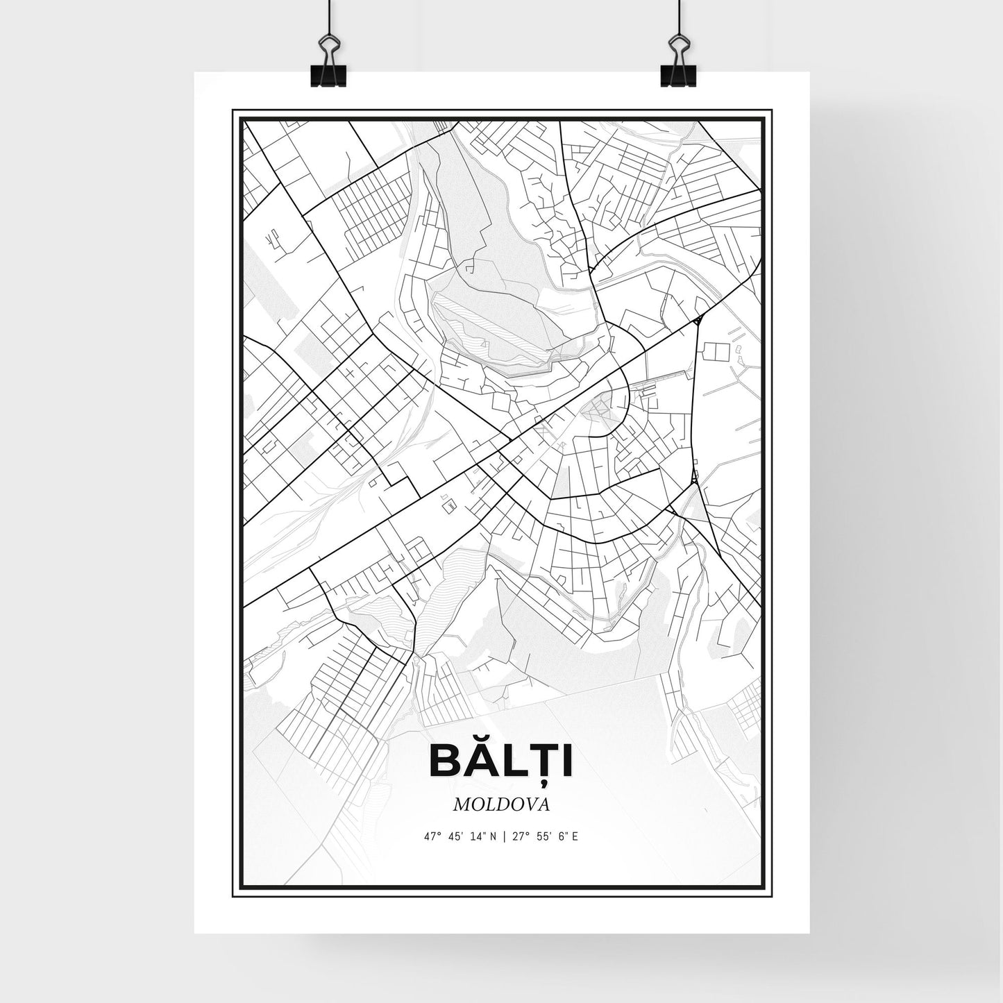 Bălți Moldova - Premium City Map Poster