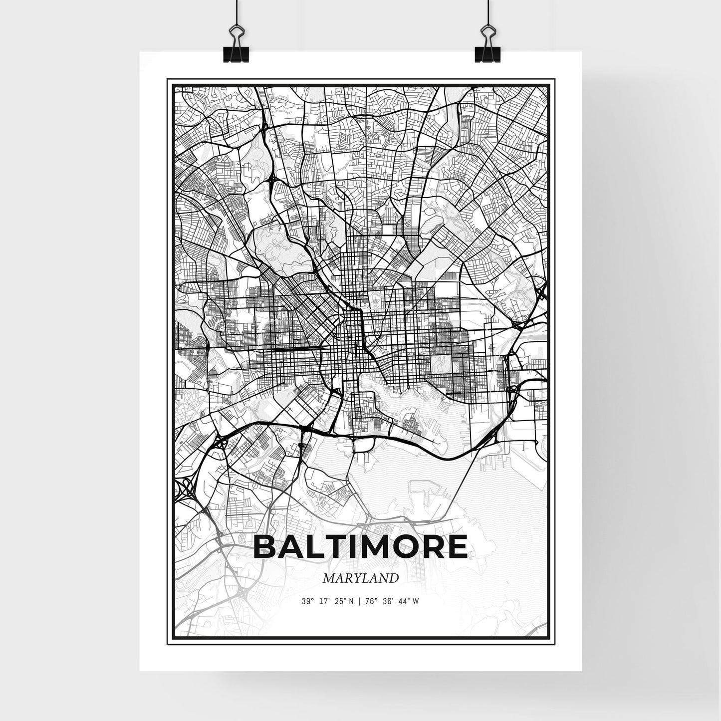 Baltimore Maryland - Premium City Map Poster