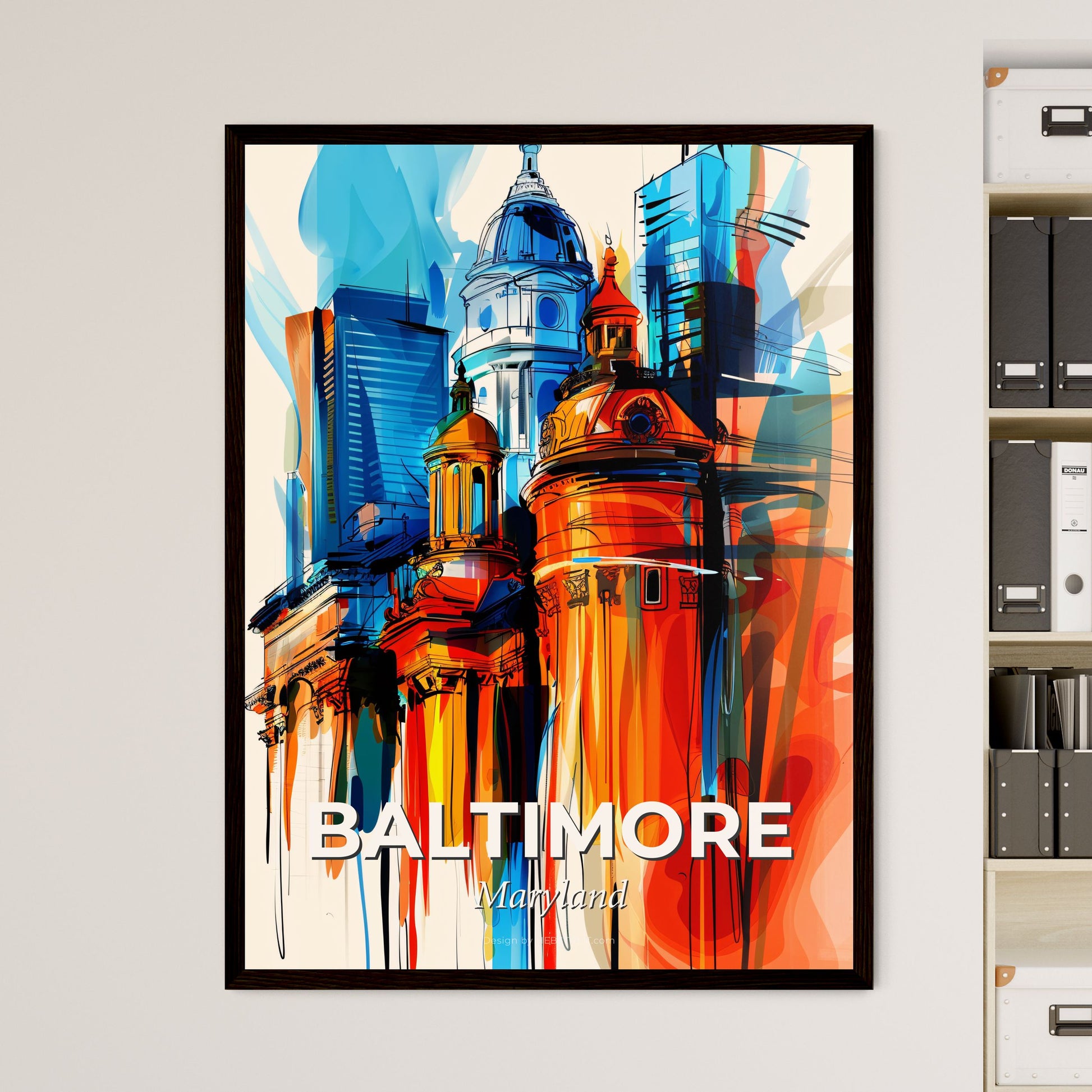 Vibrant Baltimore, Maryland - A Colorful Painting Of A Building