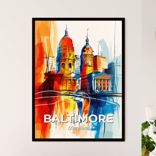 Vibrant Baltimore, Maryland - A Colorful Cityscape With Buildings And Towers