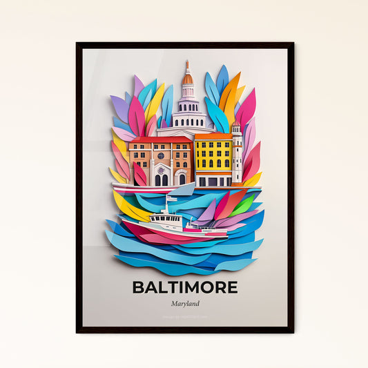 Vivid Baltimore, Maryland - a paper cut of a boat in a body of water