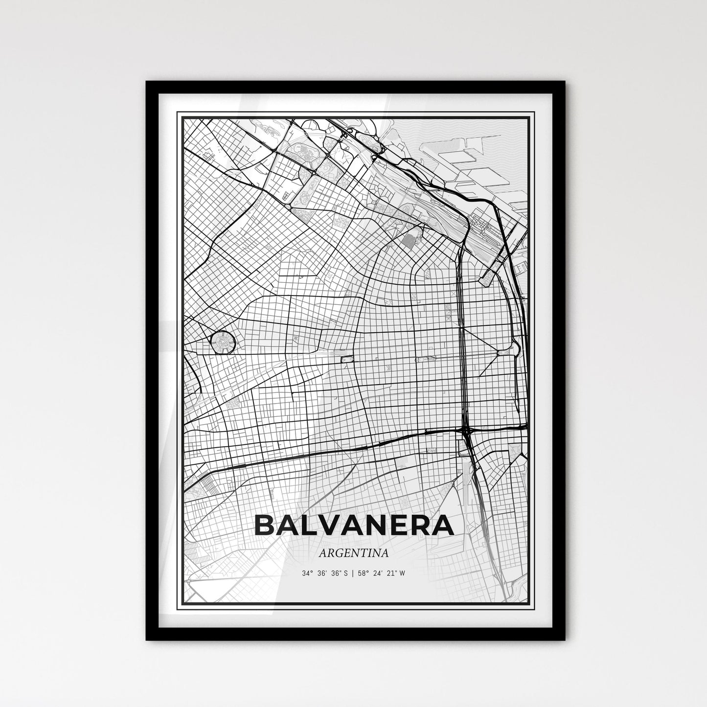 Balvanera Argentina - Scandinavian Style City Map for Modern Home Decor